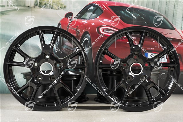 17" Felgensatz Boxster II, 6,5J x 17 ET55 + 8J x 17 ET40, schwarz hochglanz