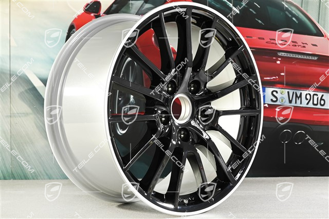 19" Felge "Sport Design", 9,5J x 19 ET46, Felgenstern in Schwarz / Rand in Silber