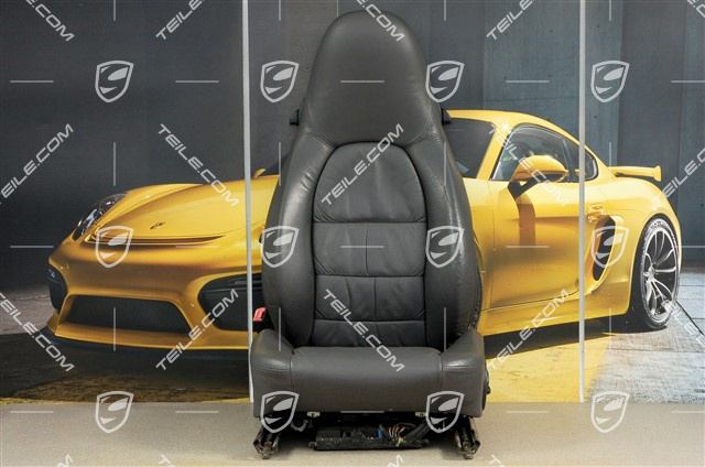 Seat, el. adjustable, heating, leather, Space grey, draped, L