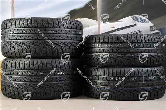 19" winter wheel set Carrera, wheels 8,5J x 19 ET54 + 11J x 19 ET48 + Pirelli winter tyres 235/40 R19 + 295/35 R19, without TPM.
