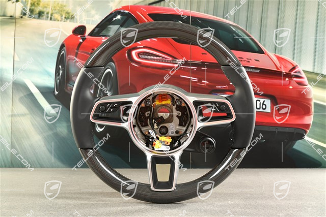 Multifunction steering wheel, Leather/Carbon, Heated, Black