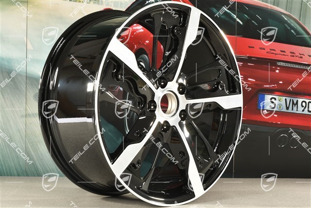 21" Felga Taycan Exclusive Design, 9,5J x 21 ET60, wersja Carbon (nie zawiera osłon karbonowych), przednia, L