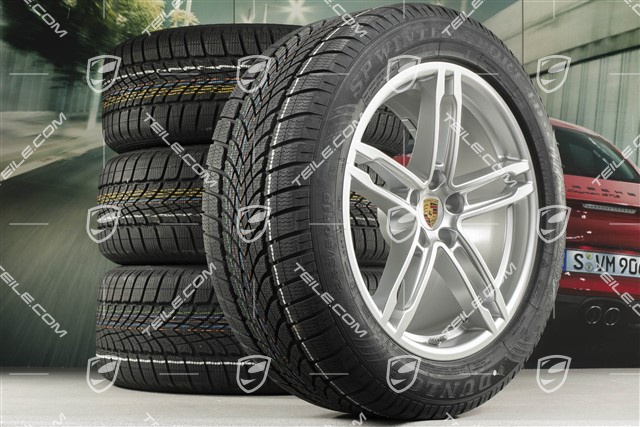 19" "Macan Sport" Winterräder Satz, Felgen 8,5J x 19 ET21 + 9J x 19 ET21, Dunlop Winterreifen 235/55 R19 + 255/50 R19, mit RDK-Sensoren
