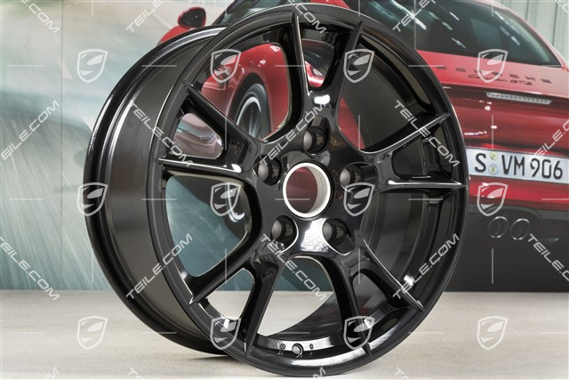 17" Felgensatz Boxster II, 6,5J x 17 ET55 + 8J x 17 ET40, schwarz hochglanz