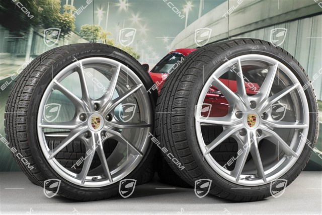20" Winterräder Satz Carrera S (IV), Felgen 8,5J x 20 ET49 + 11J x 20 ET78 + Pirelli Sottozero II Winterreifen 245/35 R20 + 295/30 R20