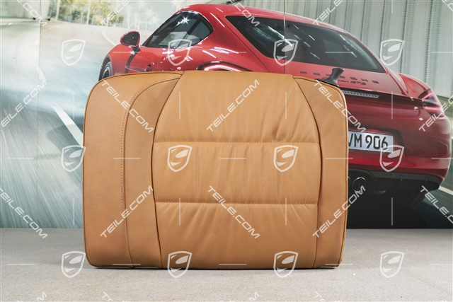 Notsitzrückenlehne, Raffleder, Braun/Natur, Coupe, L
