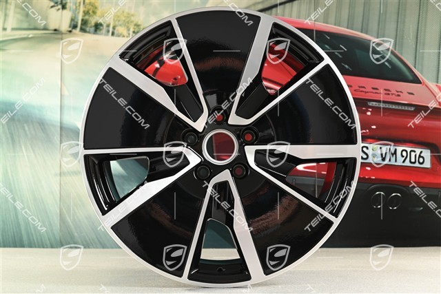 21" Macan Turbo wheel rim, 8,5J x 21 ET27, black high gloss