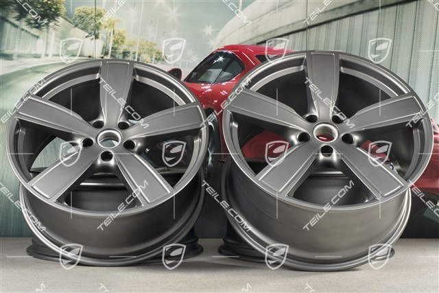 22" Felgensatz Cayenne Sport Classic, 10J x 22 ET48 + 11,5J x 22 ET61, Platinum Seidenmatt