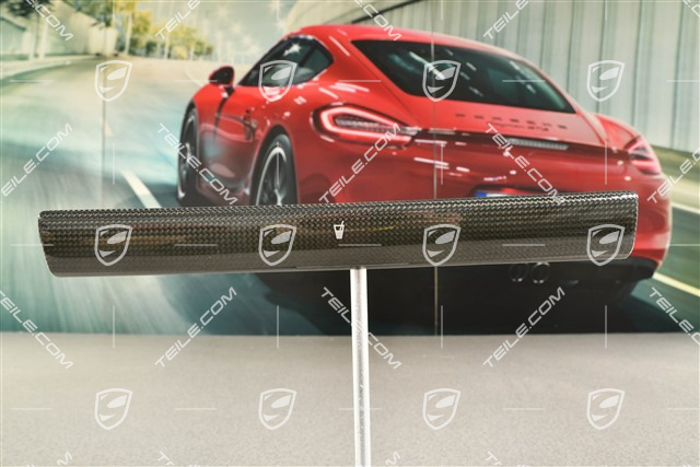 Dashboard / cup holder trim moulding, middle / centre, LHD, Carbon fiber