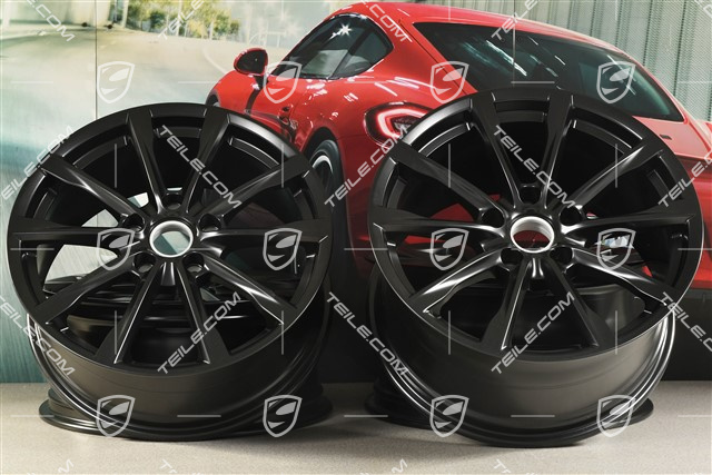 19-inch Boxster S wheel rim set, 8J x 19 ET57 + 10J x 19 ET45, black silky gloss / mat