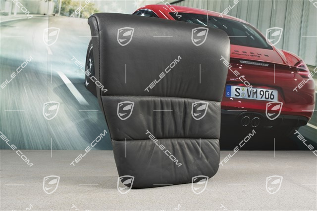 Notsitzkissen, Cabrio, Raffleder, Schwarz, L