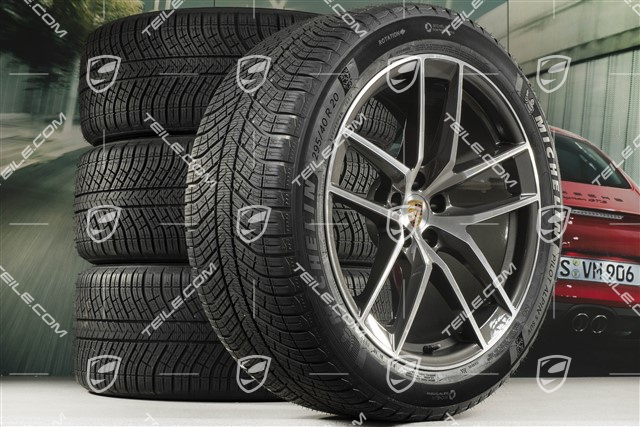 20-inch "Macan S" winter wheels set, rims 9J x 20 ET26 + 10J x 20 ET19 + NEW Michelin winter tyres 265/45 R 20 + 295/40 R 20, titanium dark/burnished, with TPMS