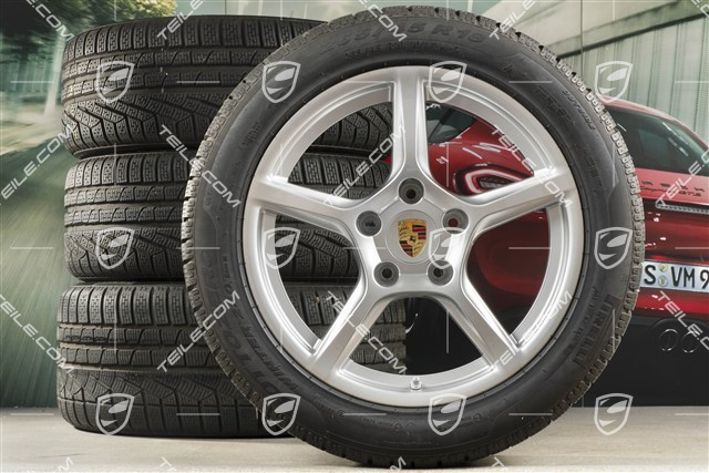 18" Boxster winter wheels set, rims 8J x 18 ET57 + 9,5J x 18 ET49, Pirelli Sottozero II winter tires, with TPMS