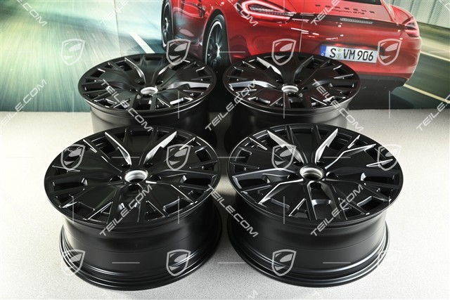 20-inch Turbo S Aero Design wheel rim set, 9J x 20 ET54 + 11J x 20 ET60, in black satin-mat