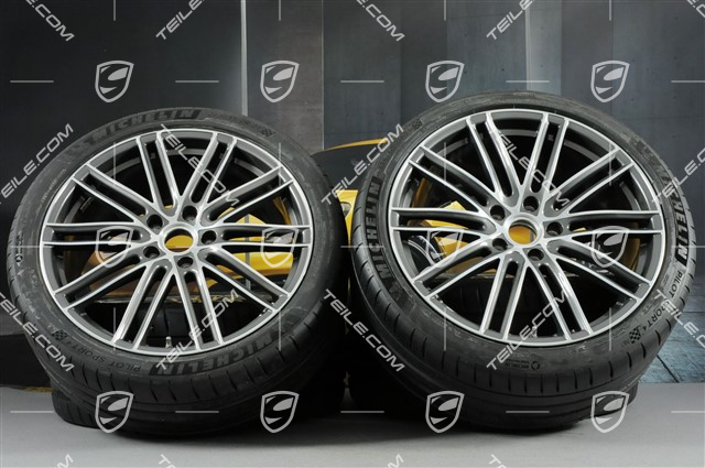 21" Turbo IV Sommerräder, Felgen 9,5J x 21 ET71 + 11,5J x 21 ET69 + Michelin Sommerreifen 275/35 ZR21 + 325/30 ZR21, mit RDK-Sensoren, nur für Turbo S E-Hybrid