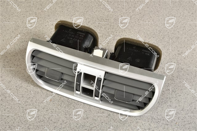 Dashboard centre vent / nozzle / defroster trim, Leather, Stone Grey