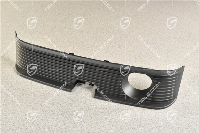 Cover trim, Front bumper center, Real Top View, Black matte