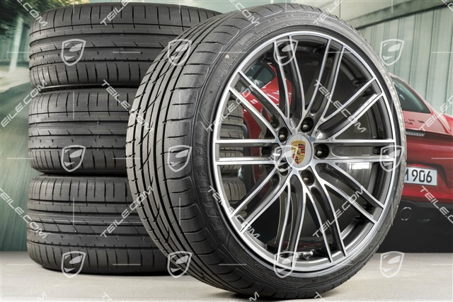20" Turbo IV Sommerräder Satz, Felgen 8,5J x 20 ET57 + 10,5J x 20 ET47 + Sommerreifen GoodYear235/35 ZR20 + 265/35 ZR20, mit RDK-Sensoren