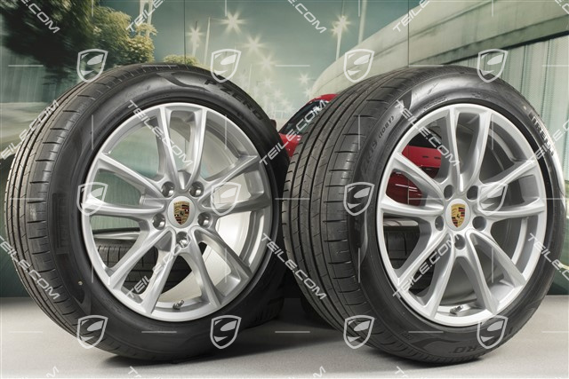 19-inch summer wheels set "Panamera S", rims 9J x 19 ET64 + 10,5 J x 19 ET62 + Pirelli summer tires 265/45 R19 + 295/40 R19
