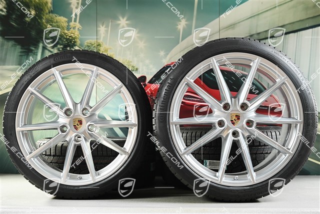 20/21-inch Carrera S winter wheel set, wheel rims 8,5J x 20 ET53 + 11J x 21 ET66 + Continental winter tyres 245/35 R20 + 295/30 R21, with TPMS