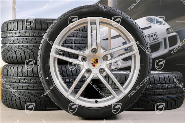 19" winter wheel set Carrera, wheels 8,5J x 19 ET54 + 11J x 19 ET48 + Pirelli winter tyres 235/40 R19 + 295/35 R19, without TPM.