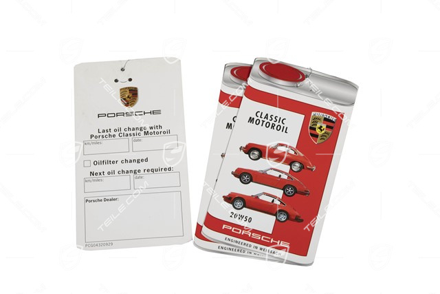 Porsche Classic Anhänger Ölwechsel-Service, 20W50, Englisch Porsche Classic Anhänger Ölwechsel-Service, 20W50, Englisch