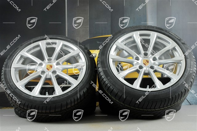19-inch Boxster S winter wheels set, rims 8J x 19 ET57 + 10J x 19 ET45, Continental WinterContact TS 830P winter tires 235/40 R19 +265/40 R19