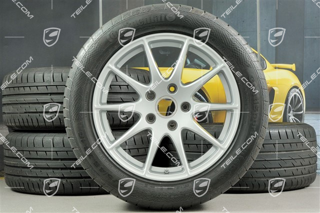18" Panamera S Sommerräder Satz, Felgen 8J x 18 ET59 + 9J x 18 ET53 + NEUE Continental  Sommerreifen 245/50 R18 + 275/45 R18