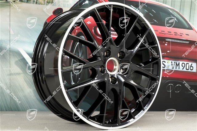 21" Felge Panamera Sport Design, 9,5J x 21 ET71, in Tiefschwarz Metallic