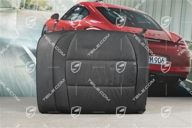 Notsitzrückenlehne, Raffleder, schwarz, Coupe, L