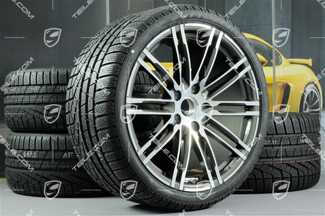 20" Winterräder Satz "Turbo", Felgen 8,5J x 20 ET51 + 11J x 20 ET52 + Pirelli Winterreifen 245/35 R20 + 295/30 R20, mit RDK-Sensoren