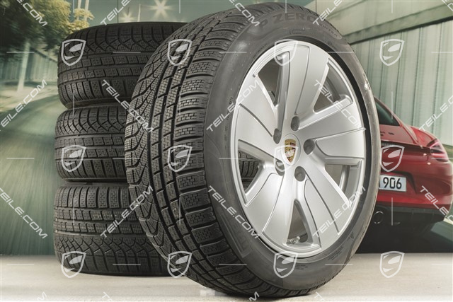 19" Taycan S winter wheel set, rims 8J x 19 ET50 + 10J x 19 ET47 + NEW Pirelli winter tyres 225/55 R19 + 275/45 R19