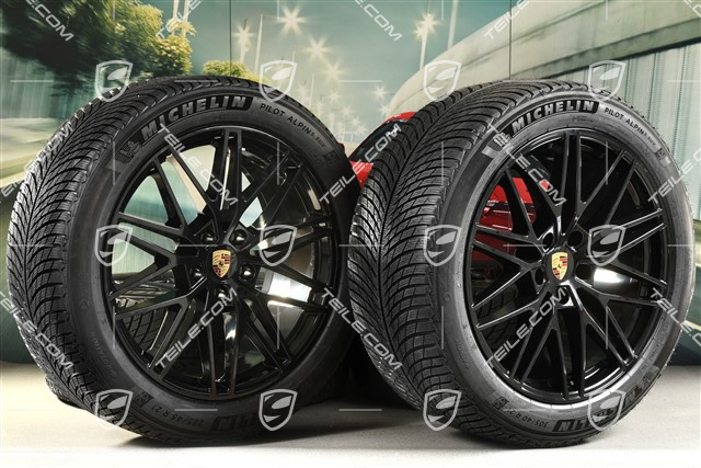 21-inch RS Spyder Design winter wheel set, rims 9,5J x 21 ET46 + 11,0J x 21 ET58 + Michelin winter tyres 285/45 R21 + 305/40 R21, with TPMS, black high gloss