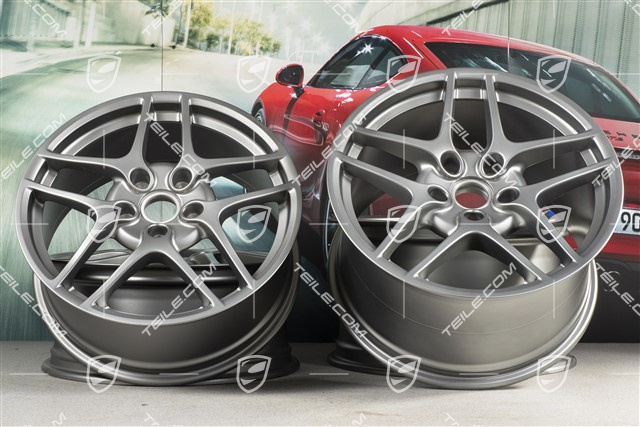 19-inch Carrera S II (Facelift) wheel set, 8J x 19 ET57 + 11J x 19 ET51, Platinum