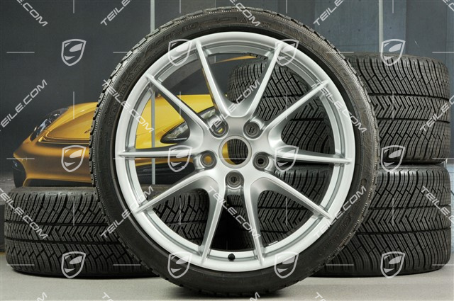 20" Carrera S (III) winter wheel set, wheels 8,5J x 20 ET51 + 11J x 20 ET52 + NEW Michelin winter tyres 245/35 ZR20 + 295/30 ZR20, without TPMS.