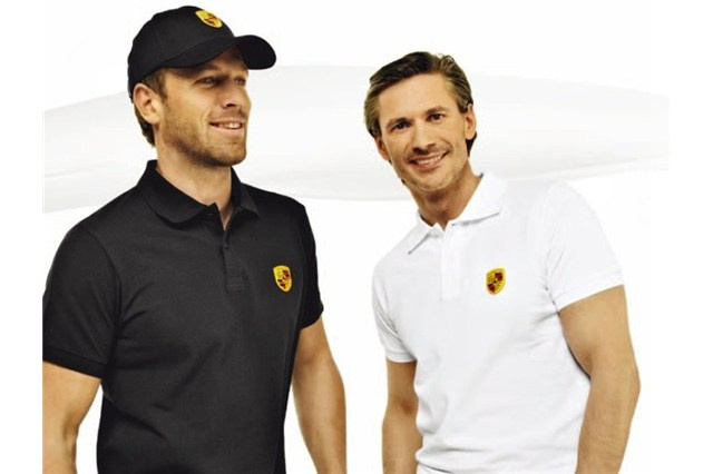 Porsche crest polo shirt, black, M 48/50