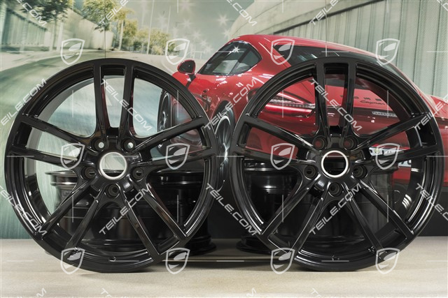 20-inch Cayenne Sport COUPE Design wheel rim set, 10,5J x 20 ET55 + 9J x 20 ET50, black high gloss