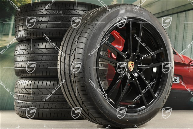20-inch Cayenne Sport summer wheel set, rims 9J x 20 ET50 + 10,5J x 20 ET64 + summer tyres 275/45 R20 (110)Y XL + 305/40 R20 (112)Y XL, with TPMS
