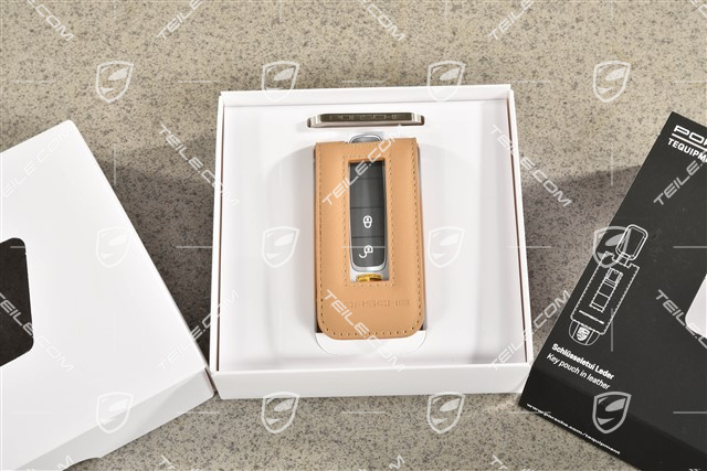 Key Case / Key pouch, leather, Luxor Beige