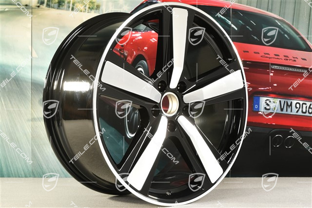 22-inch wheel rim set Cayenne Coupe Exclusive Design Sport, 10J x 22 ET48 +11,5J x 22 ET52, black high gloss