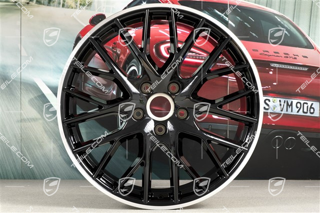 21" Felge Panamera Sport Design, 9,5J x 21 ET71, in Tiefschwarz Metallic