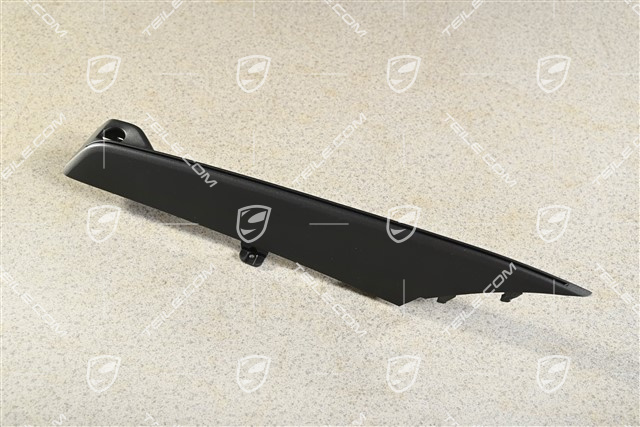 Trim cover for front bumper retaining frame, upper part, Matte Black, L
