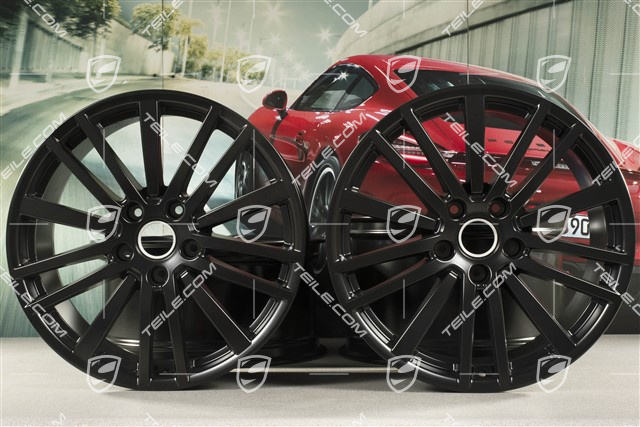 20-inch wheel rim set Panamera Design / GTS, 9,5J x 20 ET71 + 11,5J x 20 ET68, black satin matt