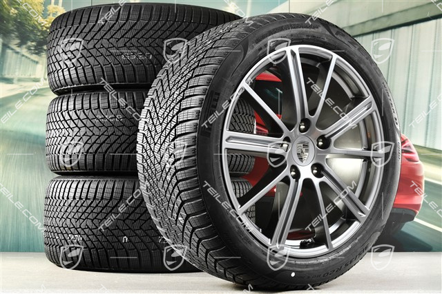 20-inch Panamera Turbo Winter wheel set, wheel rims 9,5J x 20 ET71 + 10,5J x 20 ET71 + NEW Pirelli winter tyres 275/40 R20 + 315/35 R20, Adamantium