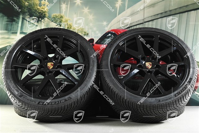 21-inch Panamera SportDesign Winter wheel set, wheel rims 9,5J x 21 ET71 + 10,5J x 21 ET71 + NEW Michelin Pilot Alpin 5 winter tyres 275/35 R21 + 315/30 R21, black high gloss
