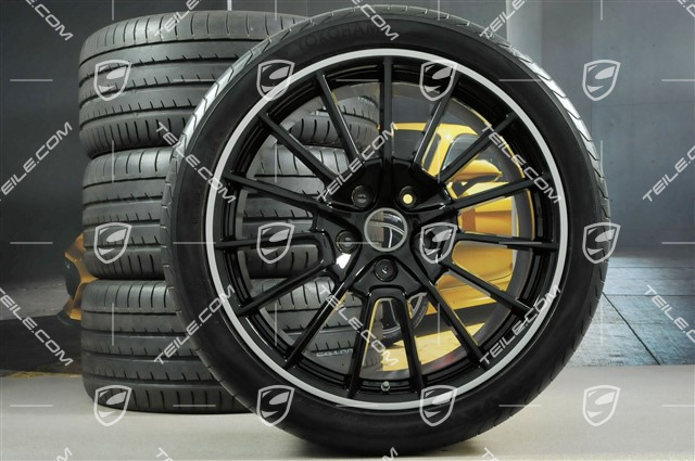21" Sommerräder Satz, Cayenne SportPlus, Felgen 10Jx21 ET50 + 10Jx21 ET45, Reifen 295/35 R21Y, in Schwarz