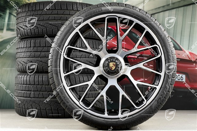 20" Turbo S central locking winter wheel set for Turbo S, wheels 8,5J x 20 ET51 + 11J x 20 ET59 + NEW Pirelli Sottozero II winter wheels 245/35 R20+295/30 R20, TPMS