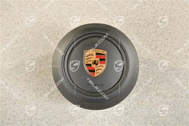 Airbag-Einheit für Lenkrad, Kunstleder Schwarz, Schwarzrand