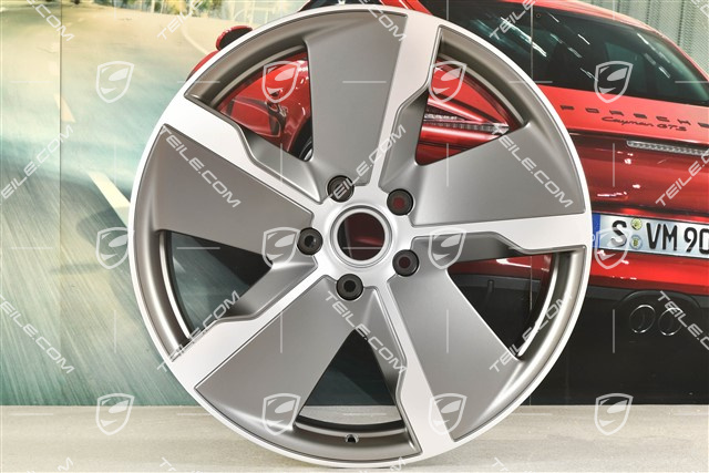 21-inch wheel rim Taycan Exclusive Design, 9,5J x 21 ET60, Platinum satin-matt, front, L