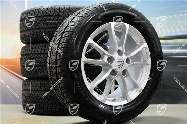 18-inch winter wheels set "Cayenne" facelift 2014->, alloy rims 8J x 18 ET53 + Pirelli winter tyres 255/55 R18, with TPM